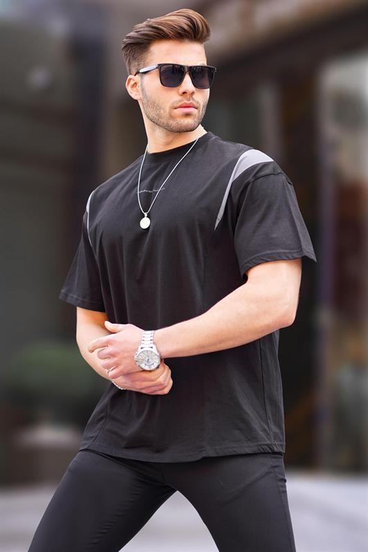 MDX Black Oversized Bicycle Neck T-shirt 7003 - Cento