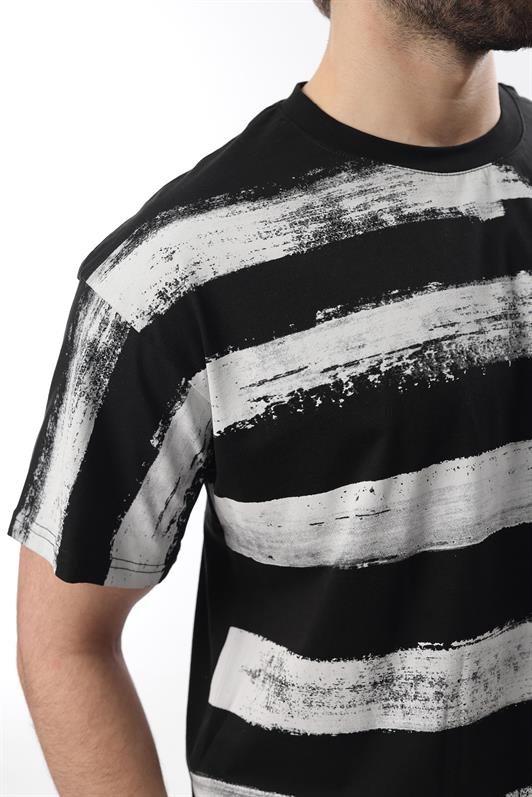 MDX Black Printed Regular Fit Men's T-shirt E7107 - Danbury