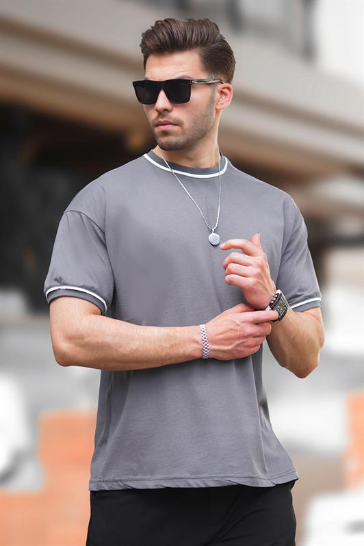 MDX Smoke Bicycle Collar Sleeve Striped Overfit T-shirt 7024 - Perpignan