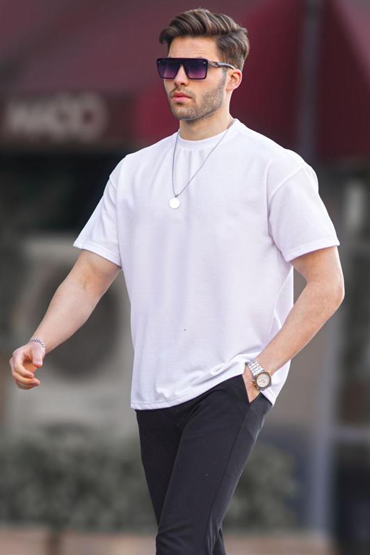 MDX White Basic Oversized Men's T-shirt 7010 - Evere