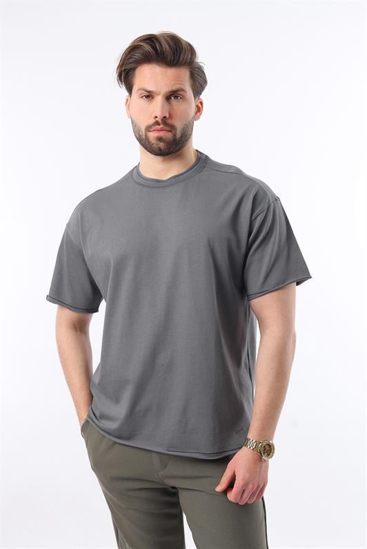 MDX Madmext Smoke Bicycle Neck Basic Men's T-Shirt E7105 - Hot Springs