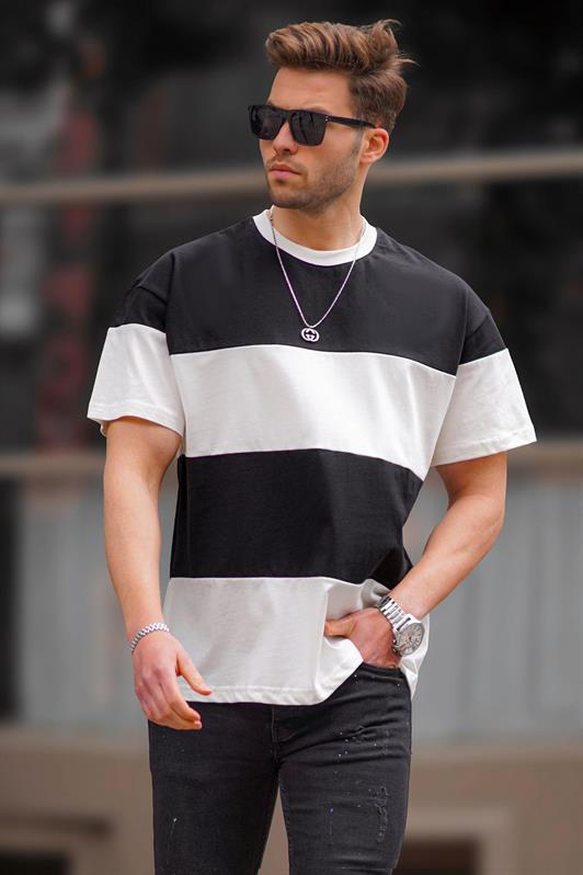 MDX Black Oversize Color Block Bicycle Neck T-shirt 7020 - Frankenthal