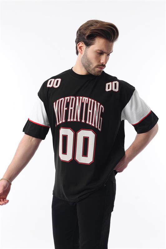 MDX Black Printed Cotton Oversize Men's T-shirt 7035 - Neumarkt
