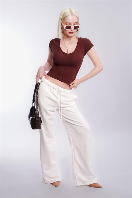 MDX Chocolate V Neck Basic Women's T-Shirt Mg2450 - Lincoln