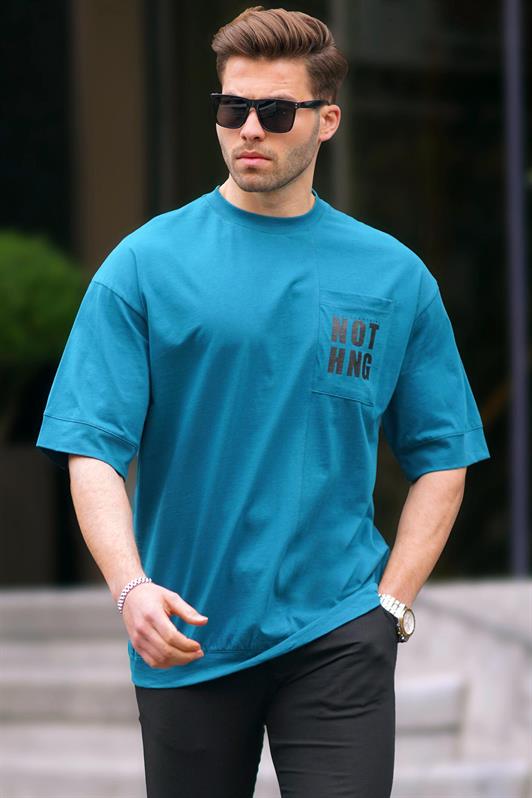 MDX Petrol Blue Pocket Detailed Oversized T-shirt 7008 - Oeiras