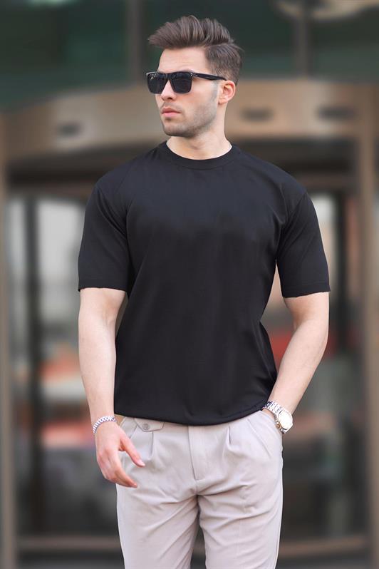 MDX Black Bicycle Collar Basic Men's T-shirt 6883 - Pine Hills