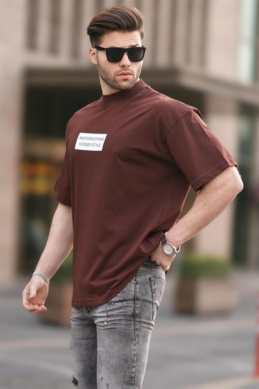 MDX Brown Fake Turtle Neck Oversized Men's T-shirt 7005 - Wolfenbüttel