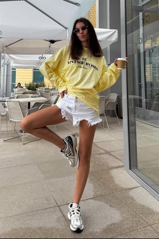 MDX Yellow 100% Cotton Printed Long Sleeve T-Shirt Mg2451 - Kirkland