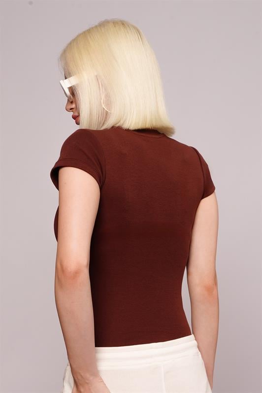MDX Brown Bicycle Collar Basic Women's T-shirt Mg2479 - Providence