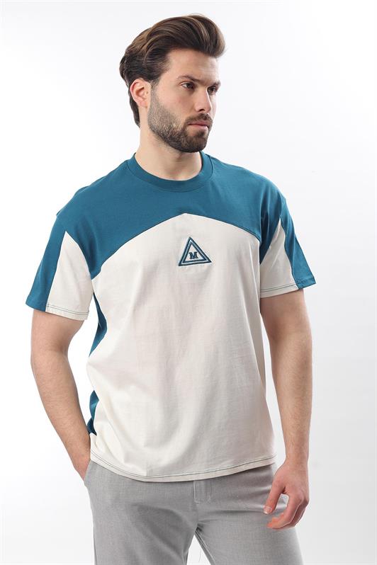MDX Petrol Blue OverFit Men's T-shirt with Garnish E7104 - Neuwied