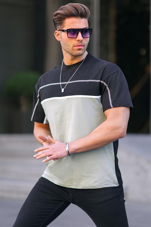 MDX Black Color Block Men's T-shirt 6177 - Ajaccio