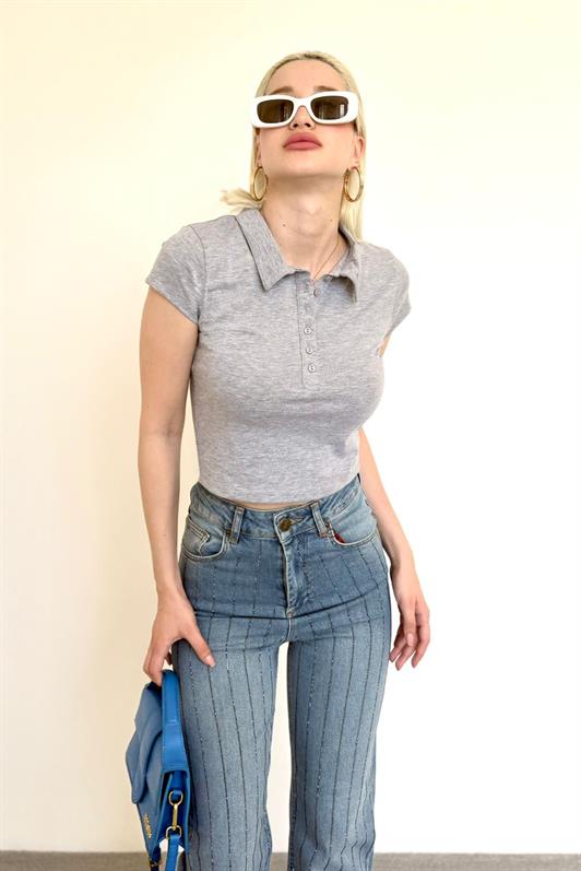 MDX Grimelanj Polo Neck Basic Women's T-Shirt Mg2455 - Ede