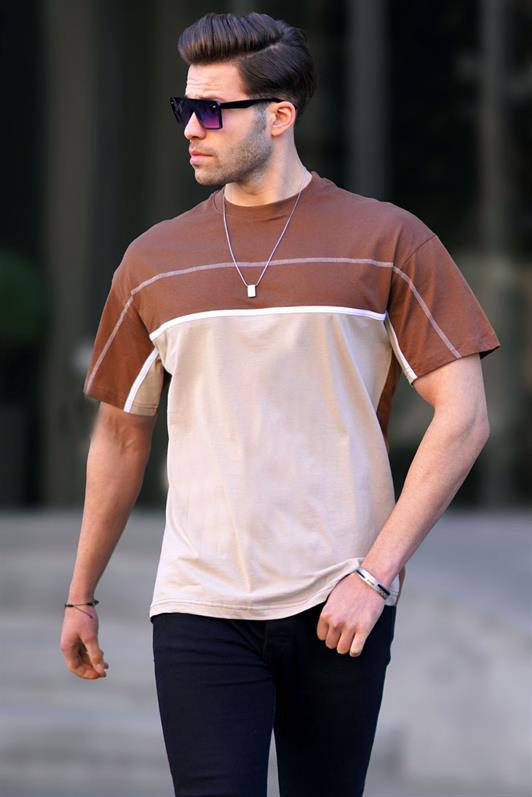 MDX Brown Color Block Men's T-shirt 6177 - Mafra