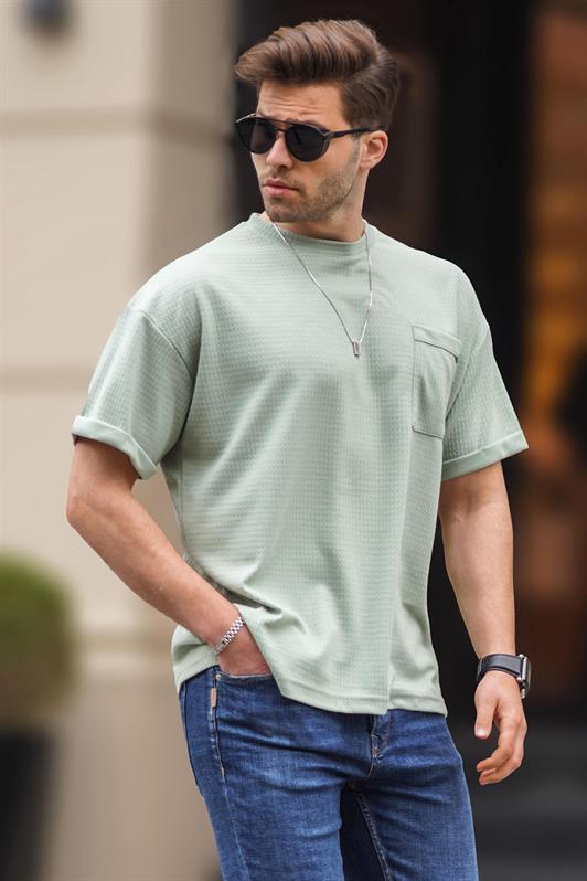 MDX Mint Green Men's Oversized T-Shirt with Pocket Detail 6194 - Chippenham