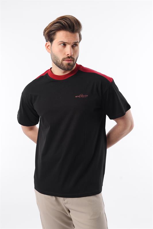 MDX Madmext Black Bicycle Collar Printed Men's T-Shirt E7114 - Paços de Ferreira
