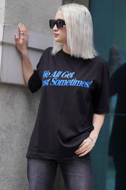 MDX Black Printed Oversized T-shirt MG1532 - San Vicente del Raspeig