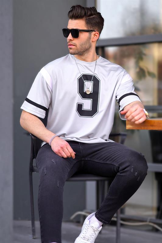 MDX Gray Oversized Bicycle Neck Printed T-shirt 6200 - Villahermosa