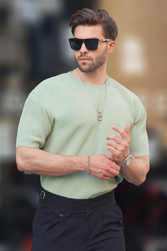 MDX Unripe Green Bicycle Collar Short Sleeve T-shirt for Men 6899 - Dachau