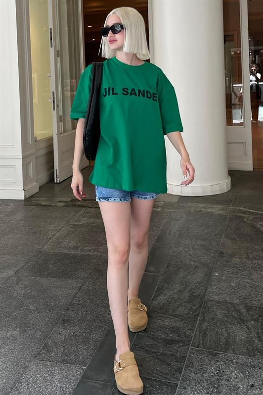MDX Green Oversized Printed Bicycle Collar Short Sleeve T-Shirt MG2126 - Chelmsford