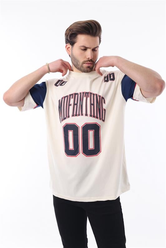 MDX Ecru Printed Cotton Oversized Men's T-shirt 7035 - Hempfield