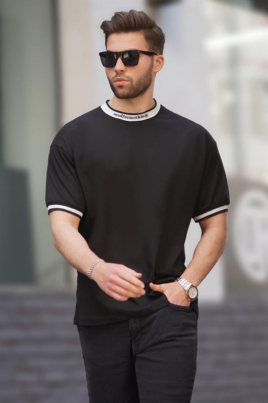 MDX Black Bicycle Collar Striped T-shirt 7022 - Portici