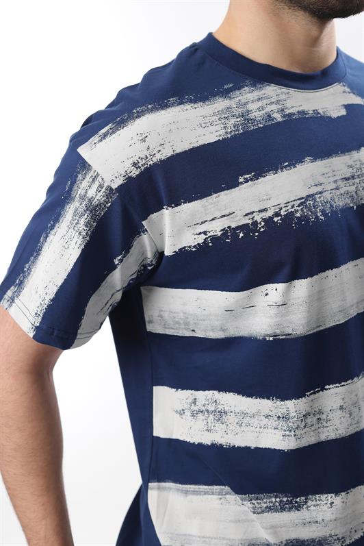 MDX Navy Printed Regular Fit Men's T-shirt E7107 - Cagliari