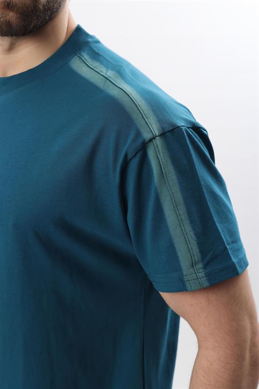 MDX Petrol Blue Bicycle Collar Printed Men's T-shirt E7110 - Woolwich