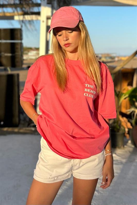 MDX Pink Printed Oversized Round Neck Women's T-Shirt MG1472 - Santa Cruz Xoxocotlán
