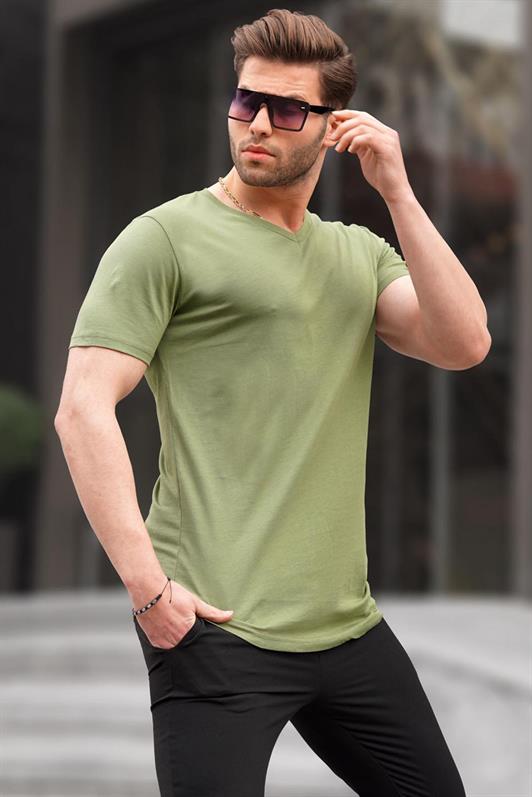 MDX Madmext Basic V Neck Green T-Shirt 5281 - Simferopol