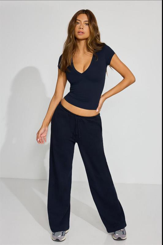 MDX Navy Blue V-Neck Basic Women's T-Shirt Mg2450 - Varash