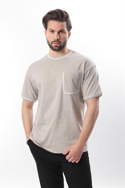 MDX Painted Gray Pocket Detailed Men's T-Shirt 6176 - Crawley