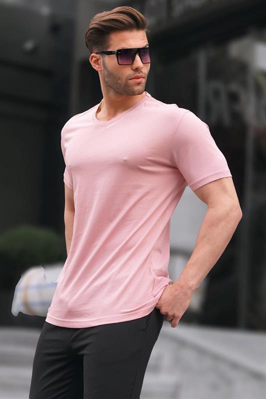 MDX Madmext Basic V Neck Powder T-Shirt 5281 - Olive Branch