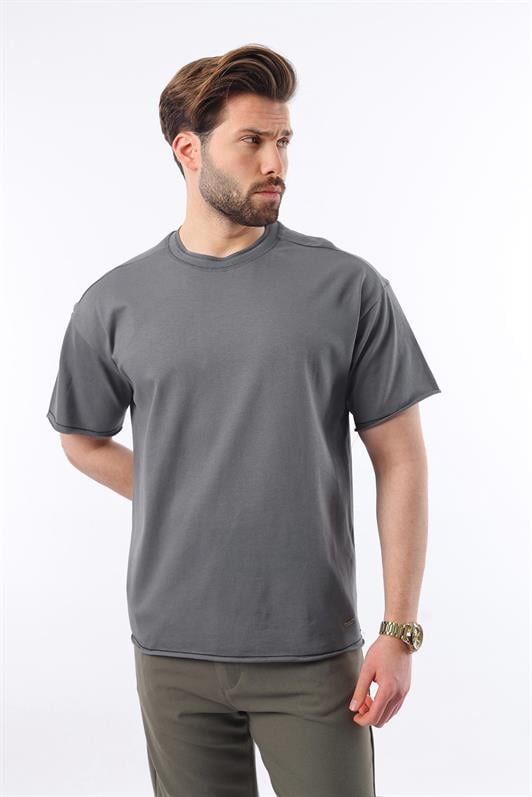 MDX Madmext Smoke Bicycle Neck Basic Men's T-Shirt E7105 - Hot Springs