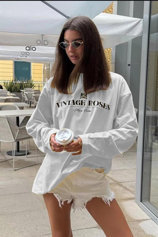 MDX White 100% Cotton Printed Long Sleeve T-Shirt Mg2451 - Lexington