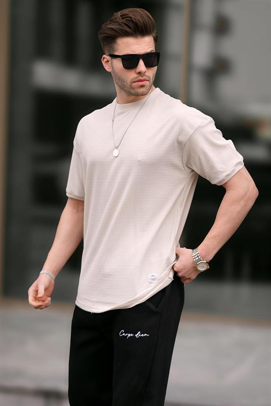 MDX Beige Basic Oversize Men's T-shirt 7012 - Las Cruces