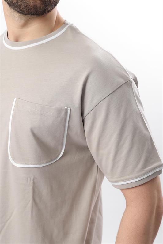 MDX Painted Gray Pocket Detailed Men's T-Shirt 6176 - Crawley