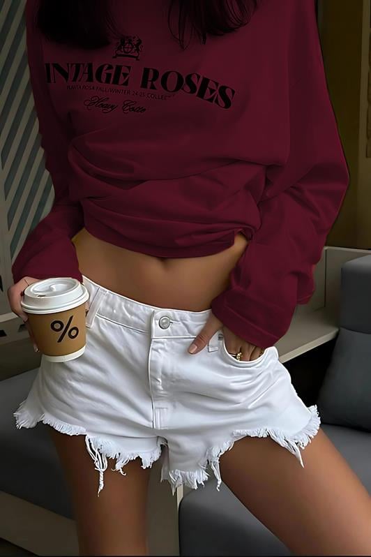 MDX Burgundy Printed Long Sleeve T-Shirt Mg2451 - Porirua