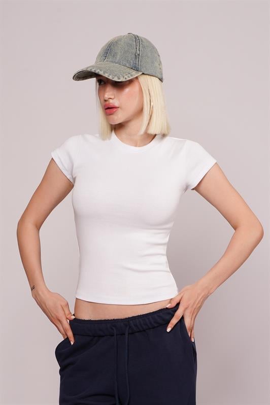 MDX White Bicycle Collar Basic Women's T-shirt Mg2479 - Goodyear