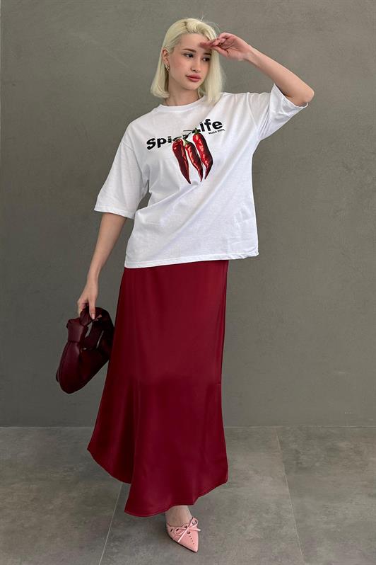 MDX White 100% Cotton Printed Women's T-shirt Mg2452 - Wilrijk
