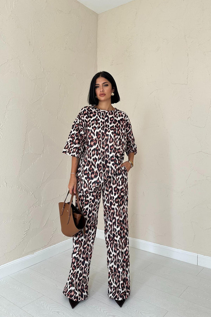 ELS T-Shirt and Pants Set - Brown - Moreno Valley