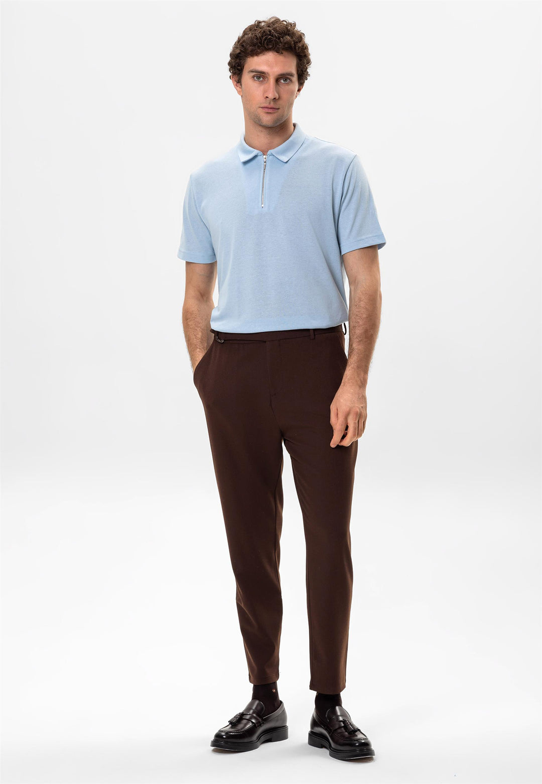 ANT Polo Neck Zippered Men's T-Shirt - Casalnuovo di Napoli