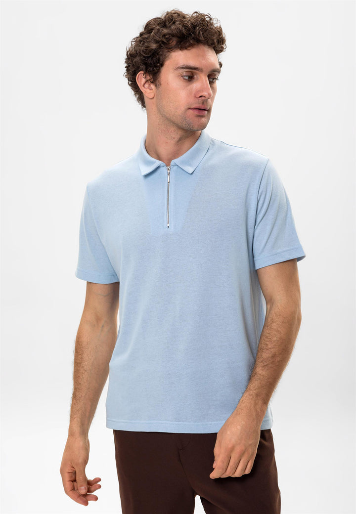 ANT Polo Neck Zippered Men's T-Shirt - Casalnuovo di Napoli
