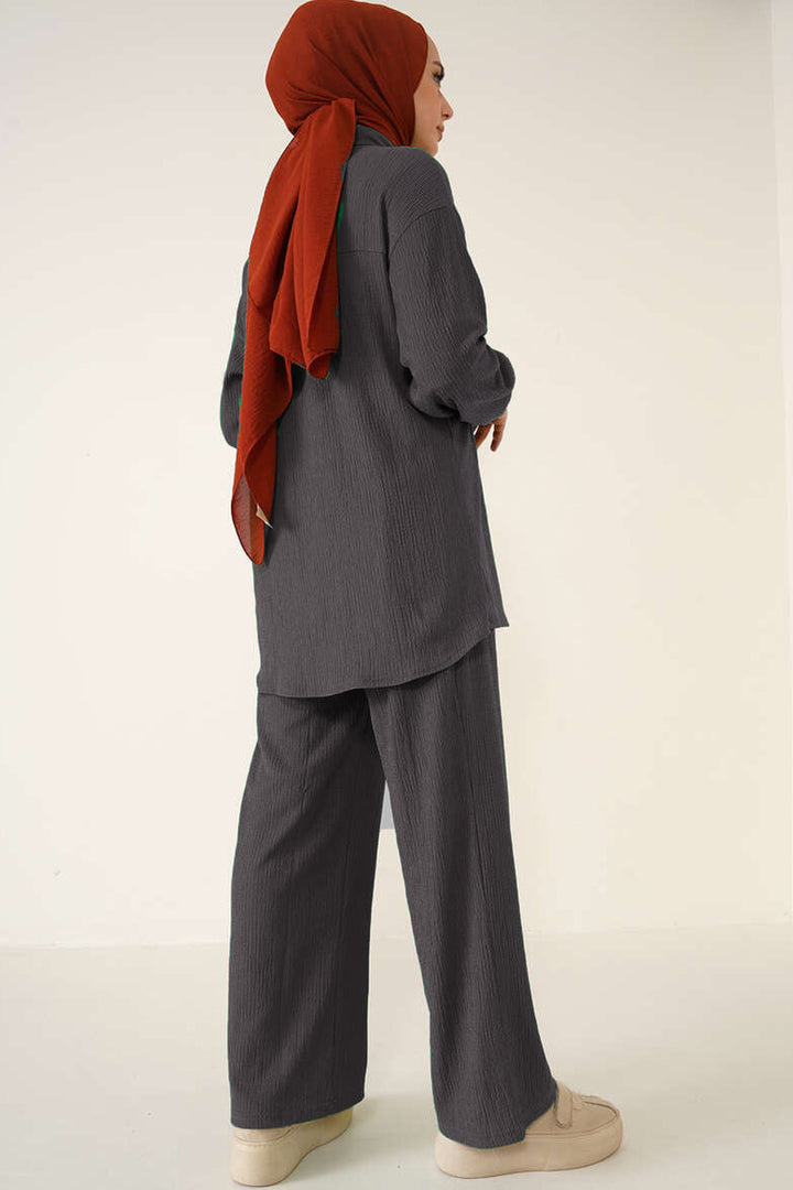 BGD Women T5858 Knitted Hijab Two-Piece Set - Anthracite - Mandurah
