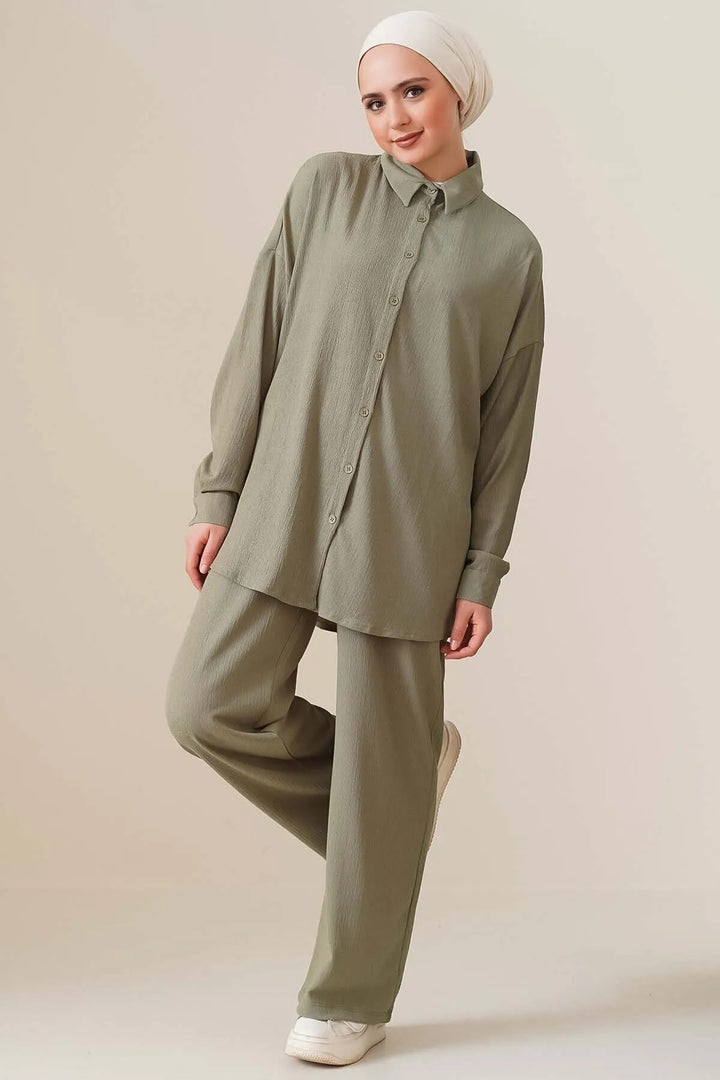 BGD Women T5858 Knitted Hijab Two-Piece Set - Çağla - Atotonilco el Alto