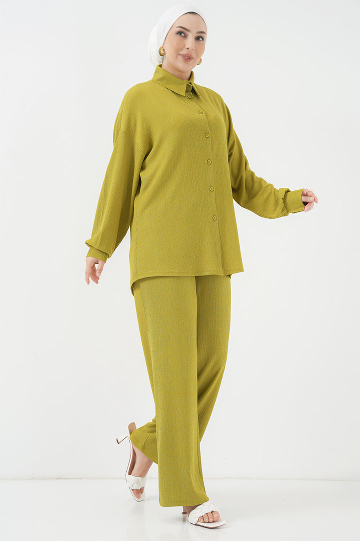 BGD Women T5858 Knitted Hijab Two-Piece Set - Dark Green - Corato