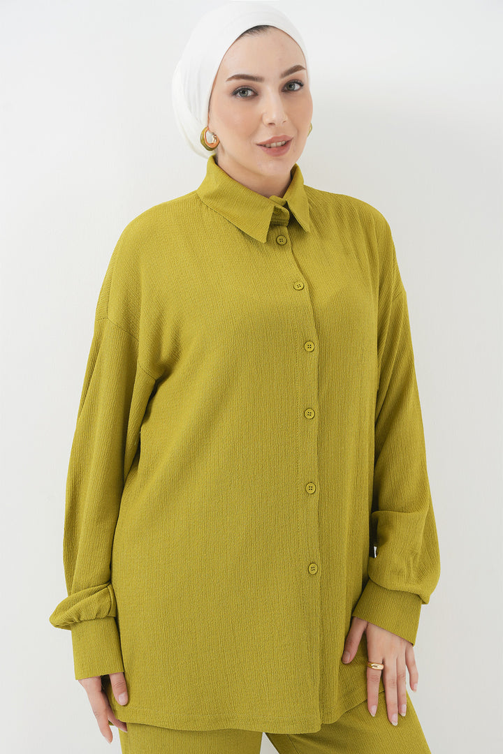 BGD Women T5858 Knitted Hijab Two-Piece Set - Dark Green - Corato