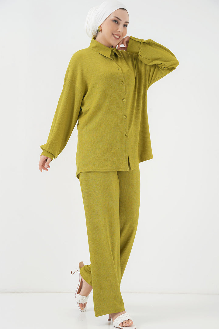 BGD Women T5858 Knitted Hijab Two-Piece Set - Dark Green - Corato