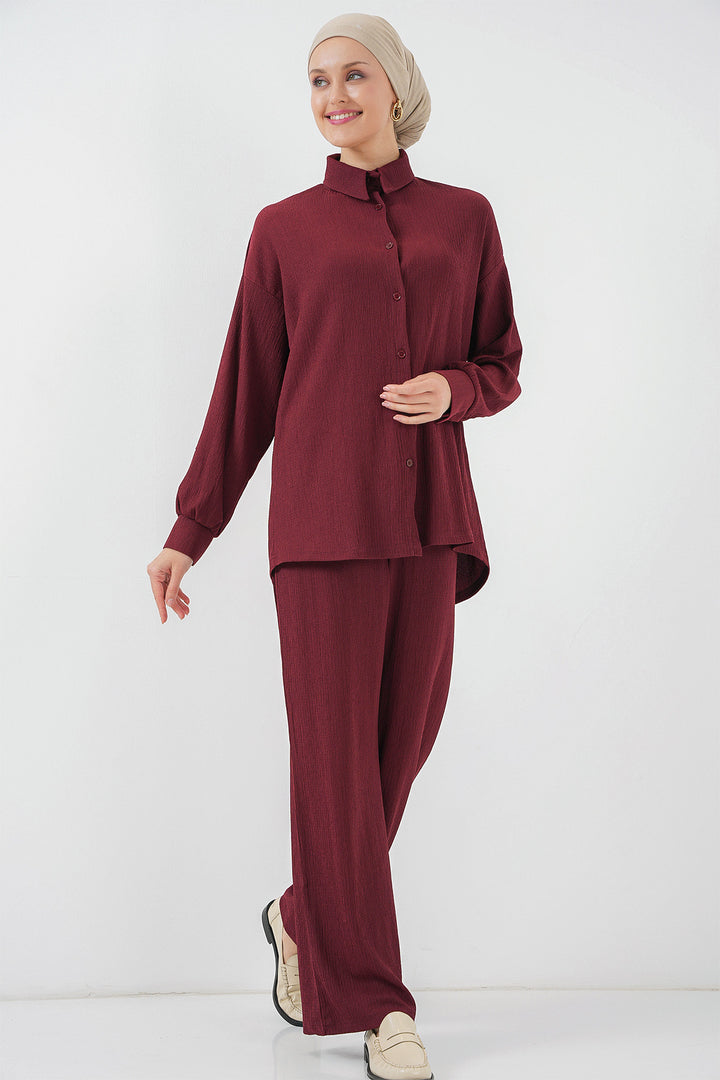BGD Women T5858 Knitted Hijab Two-Piece Set - Purple - Loreto