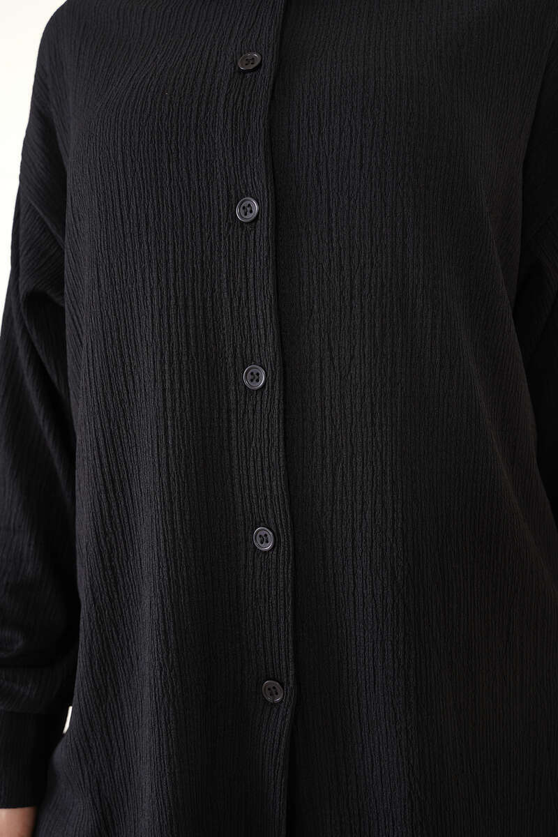 BGD Women T5858 Knitted Hijab Two-Piece Set - Black - Avondale