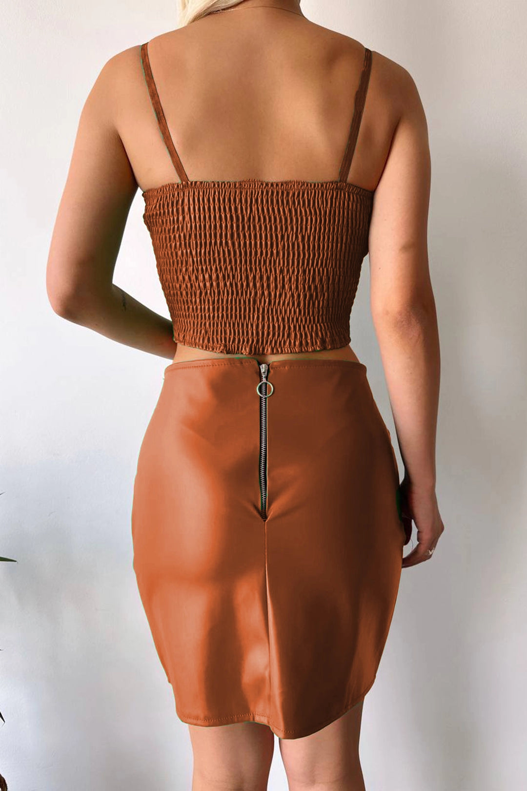 Taba Draped Leather Skirt BC231013 - Foligno